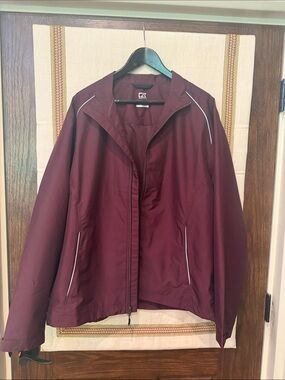 Cutter & Buck Women's Maroon Utility Jacket with White Piping